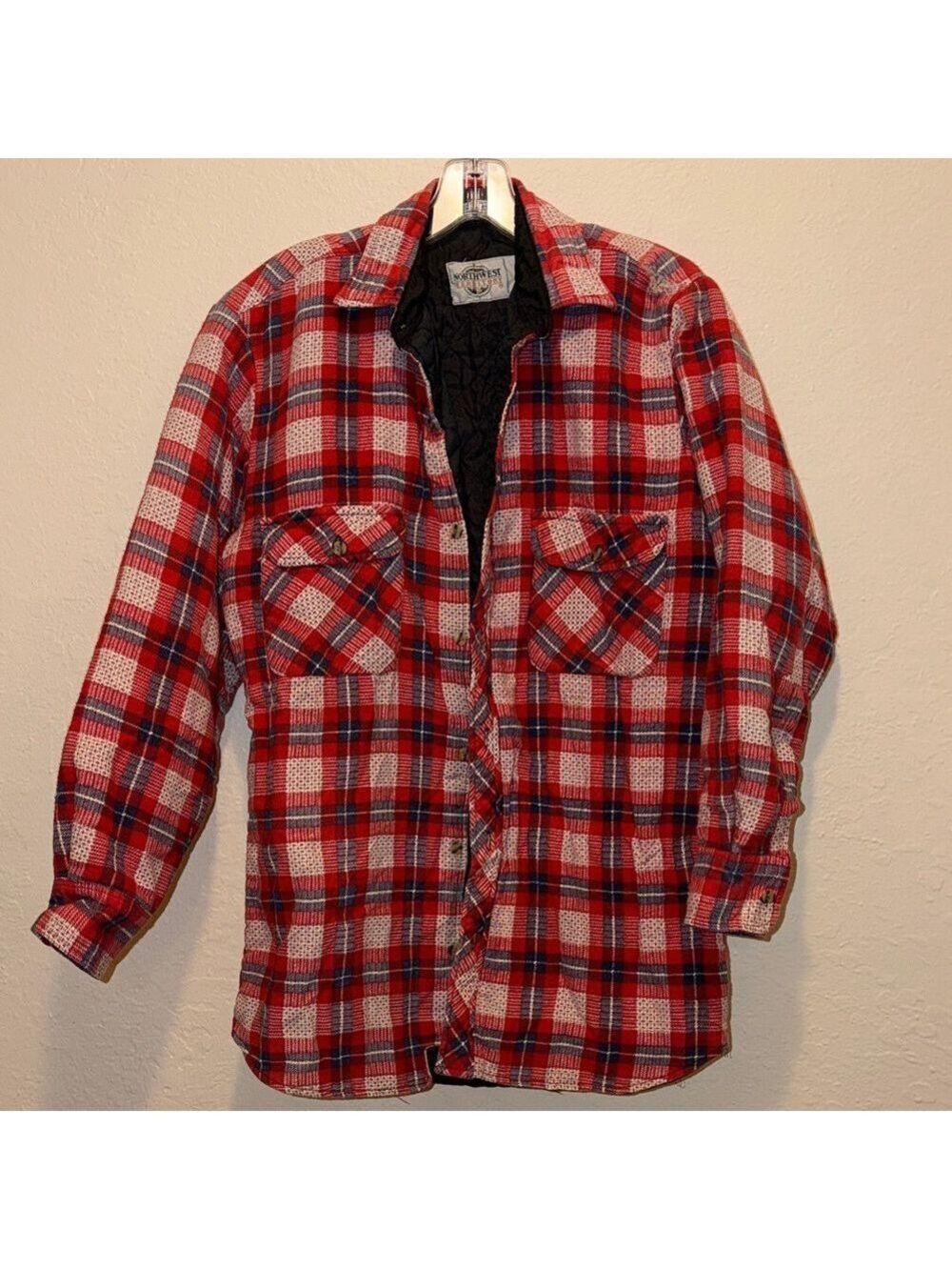 Vintage Northwest Territory Quilted Jacket Red White Blue